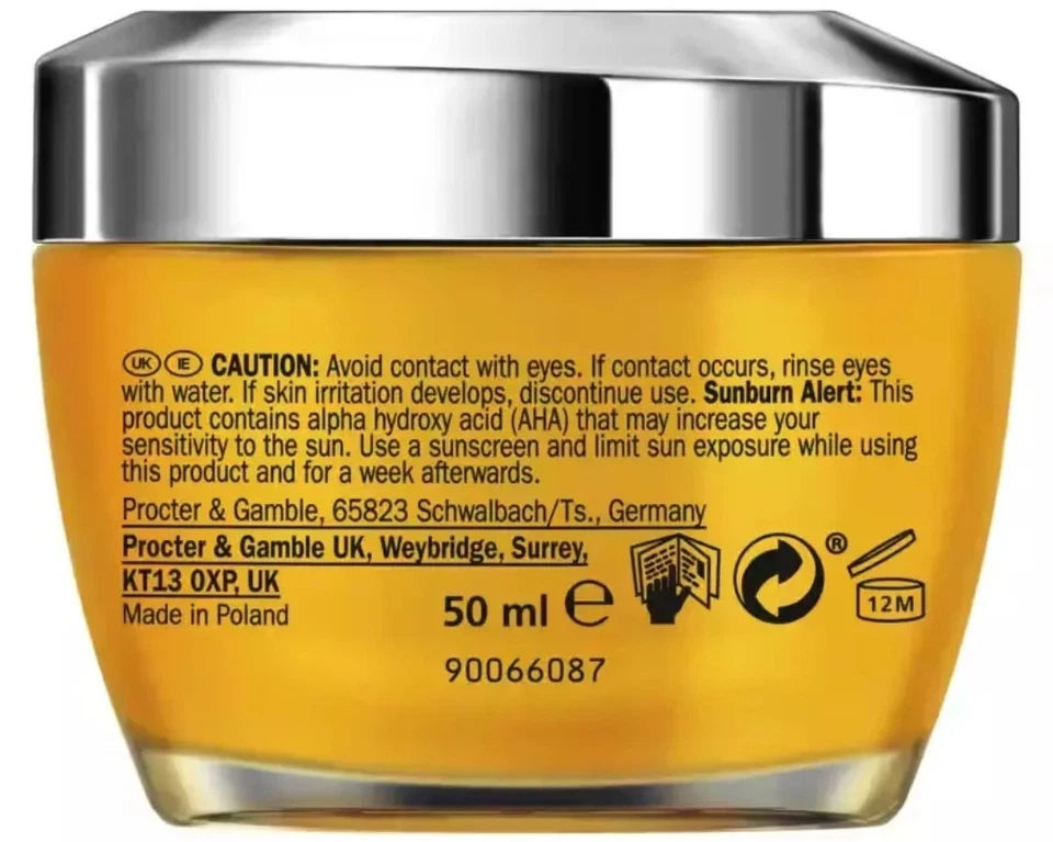 Olay Vitamin C AHA24 Day Gel Serum 50ml golden jar with silver lid