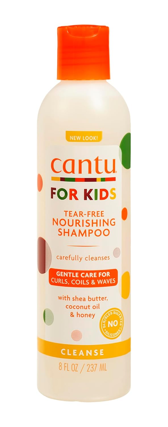 Cantu For Kids TearFree Nourishing Shampoo, 8 fl oz bottle with orange cap