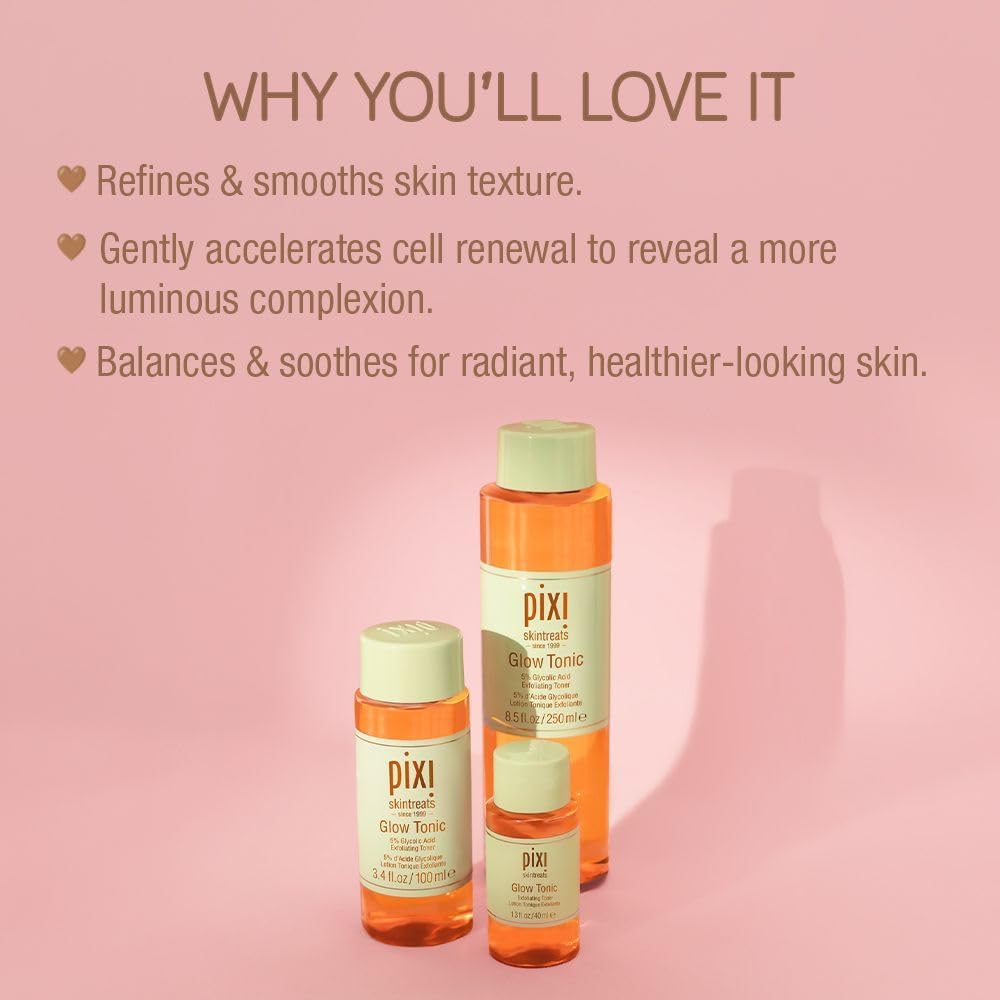 Pixi Skintreats Glow Tonic exfoliating toner 250ml with green cap