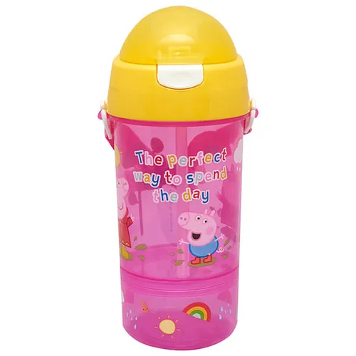 Peppa Pig Perfect Day pink sip and snack canteen with yellow dome lid