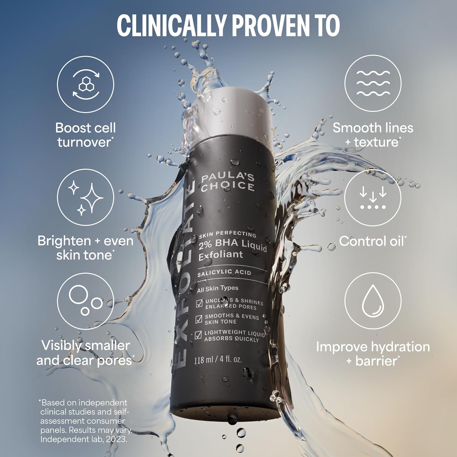 Paula's Choice Skin Perfecting 2% BHA Liquid Exfoliant 30ml black bottle