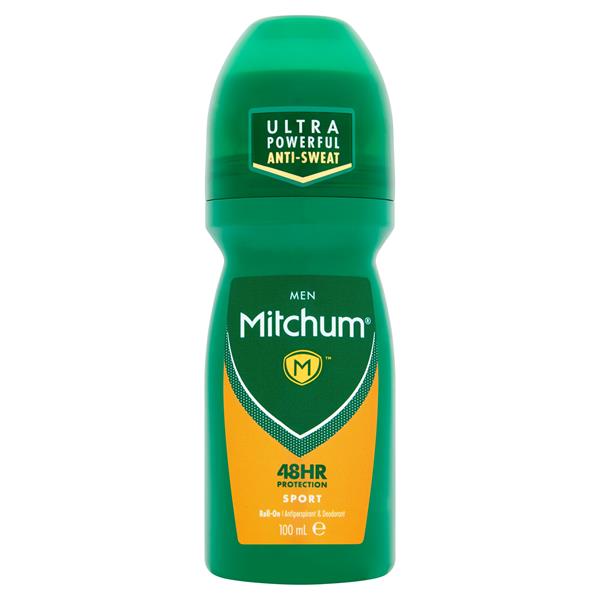 Mitchum Men Advanced Sport green roll-on antiperspirant deodorant 100ml bottle