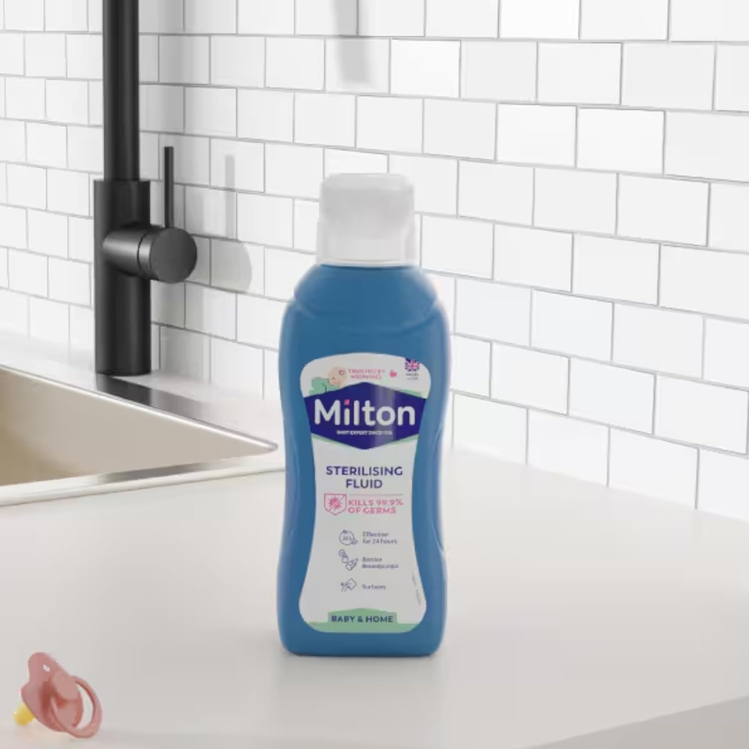 Milton Sterilising Fluid 500ml blue bottle with white cap