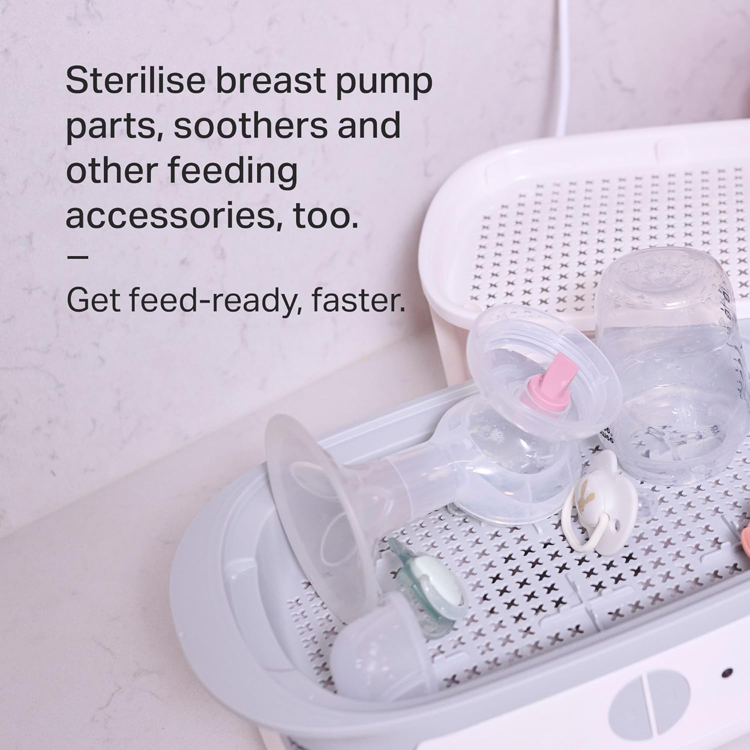 Tommee Tippee Supersteam electric steam steriliser black with feeding accessories