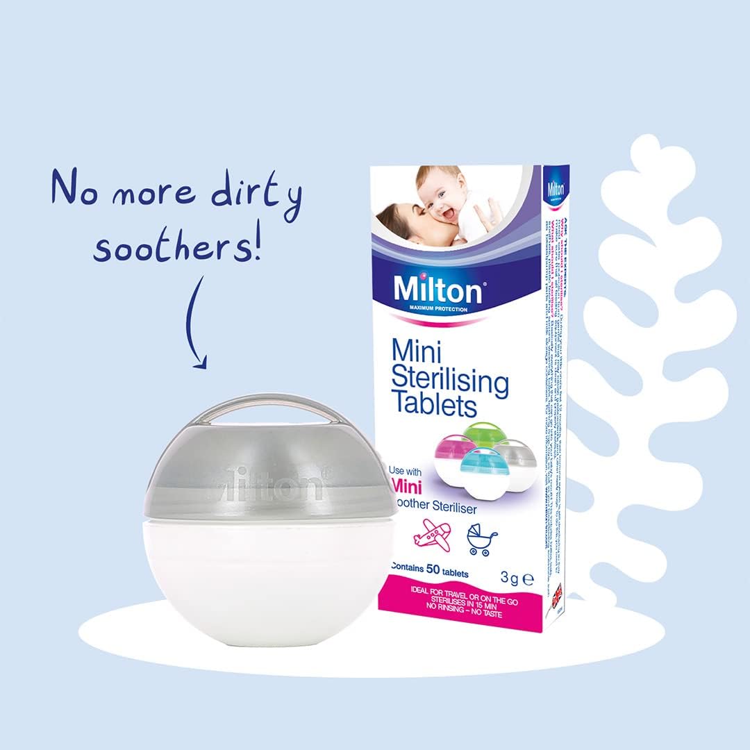 Milton Mini Sterilising Tablets 50 pack with steriliser container