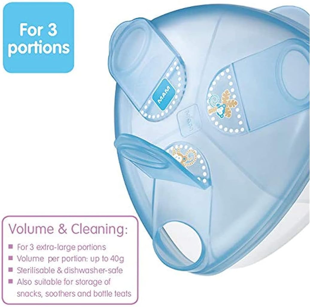 MAM Mini Cooler & Clip blue portion storage container for 3 portions