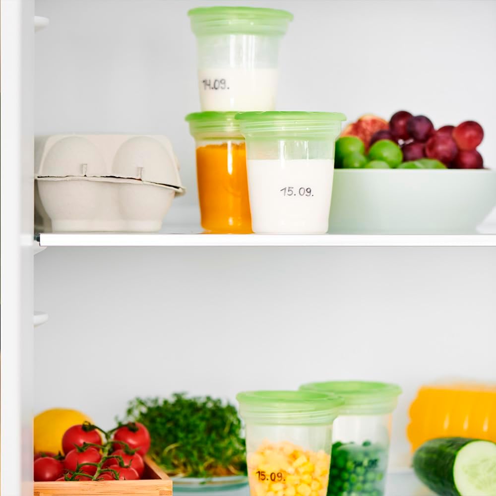 MAM green storage pots with lids, 5-pack, food containers
