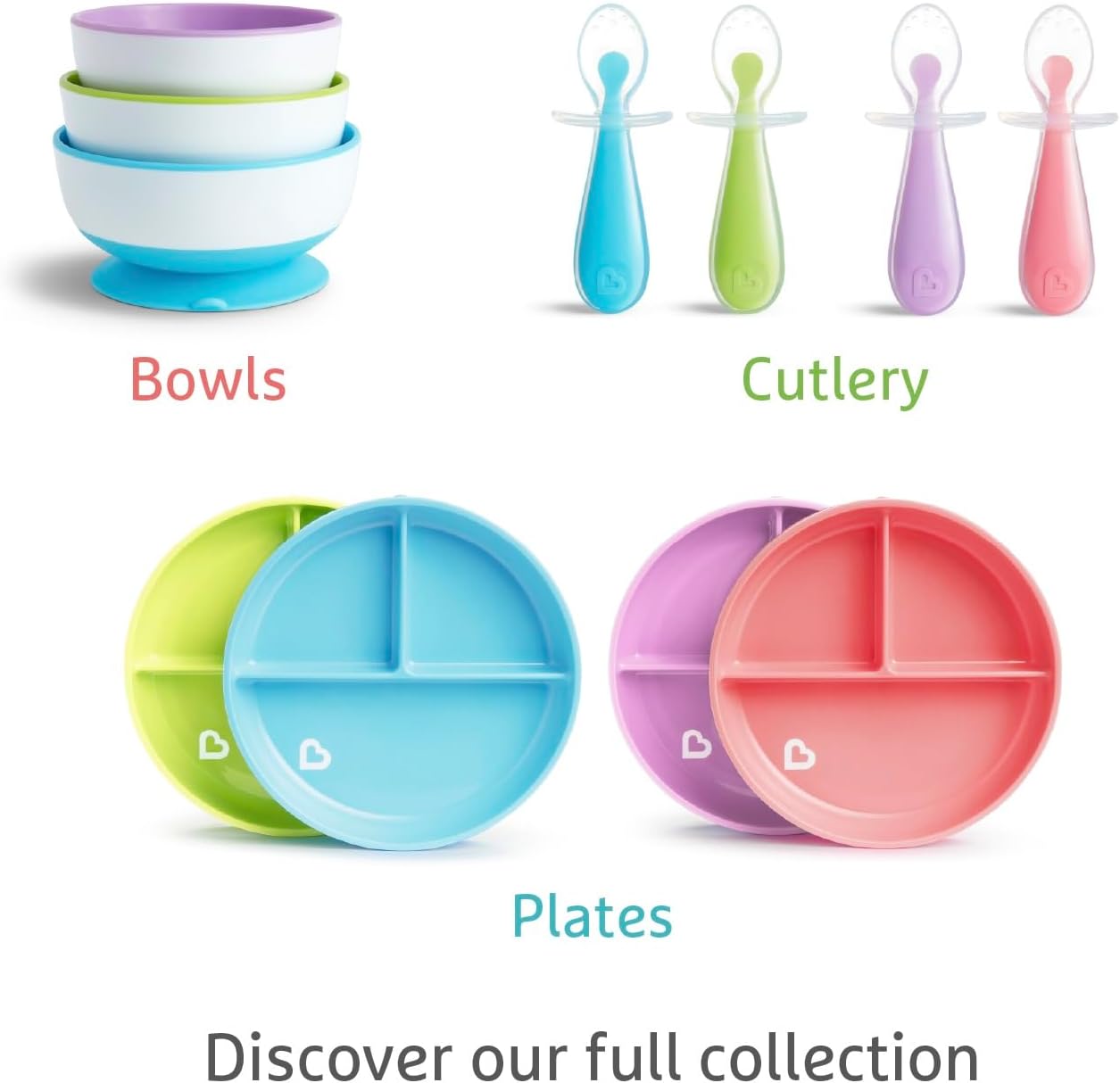 Munchkin White Hot Safety Spoons four-pack, blue green purple pink