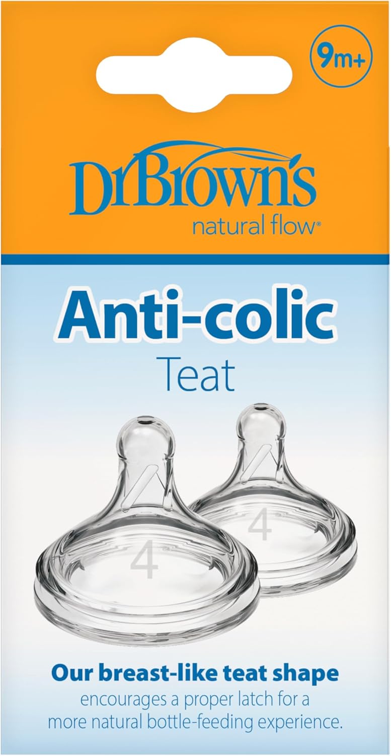 Dr. Brown's Options+ Wide-Neck Level 4 Anti-colic Teat 9m+ 2-Pack