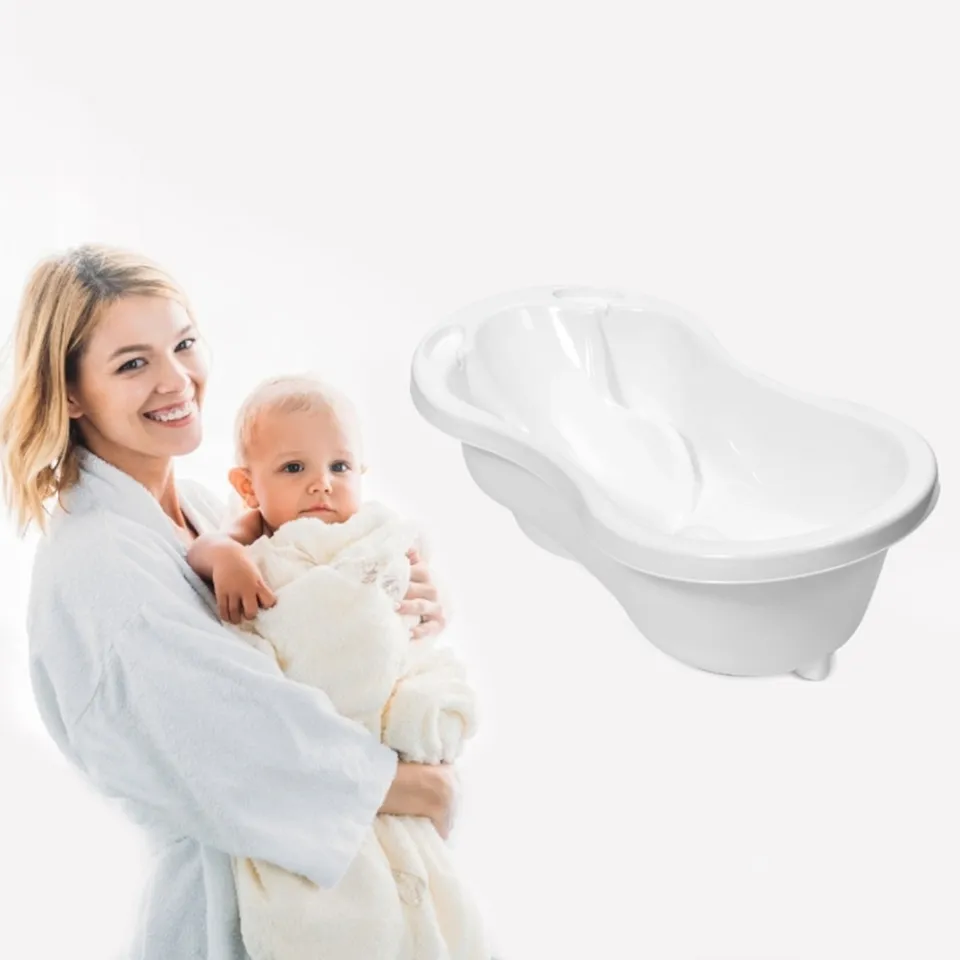 Strata Deluxe white baby bath tub with ergonomic design and support