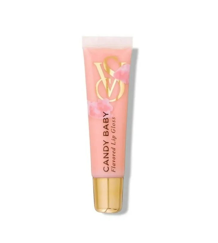 Victoria's Secret Candy Baby flavoured lip gloss tube pink with gold cap