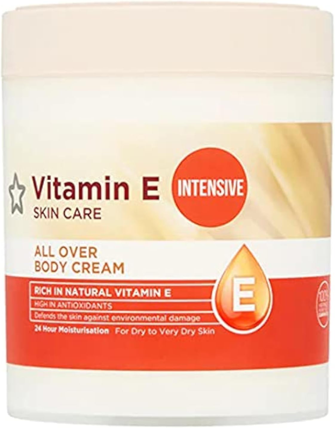 Vitamin E Intensive All Over Body Cream 475ml jar with red and white label