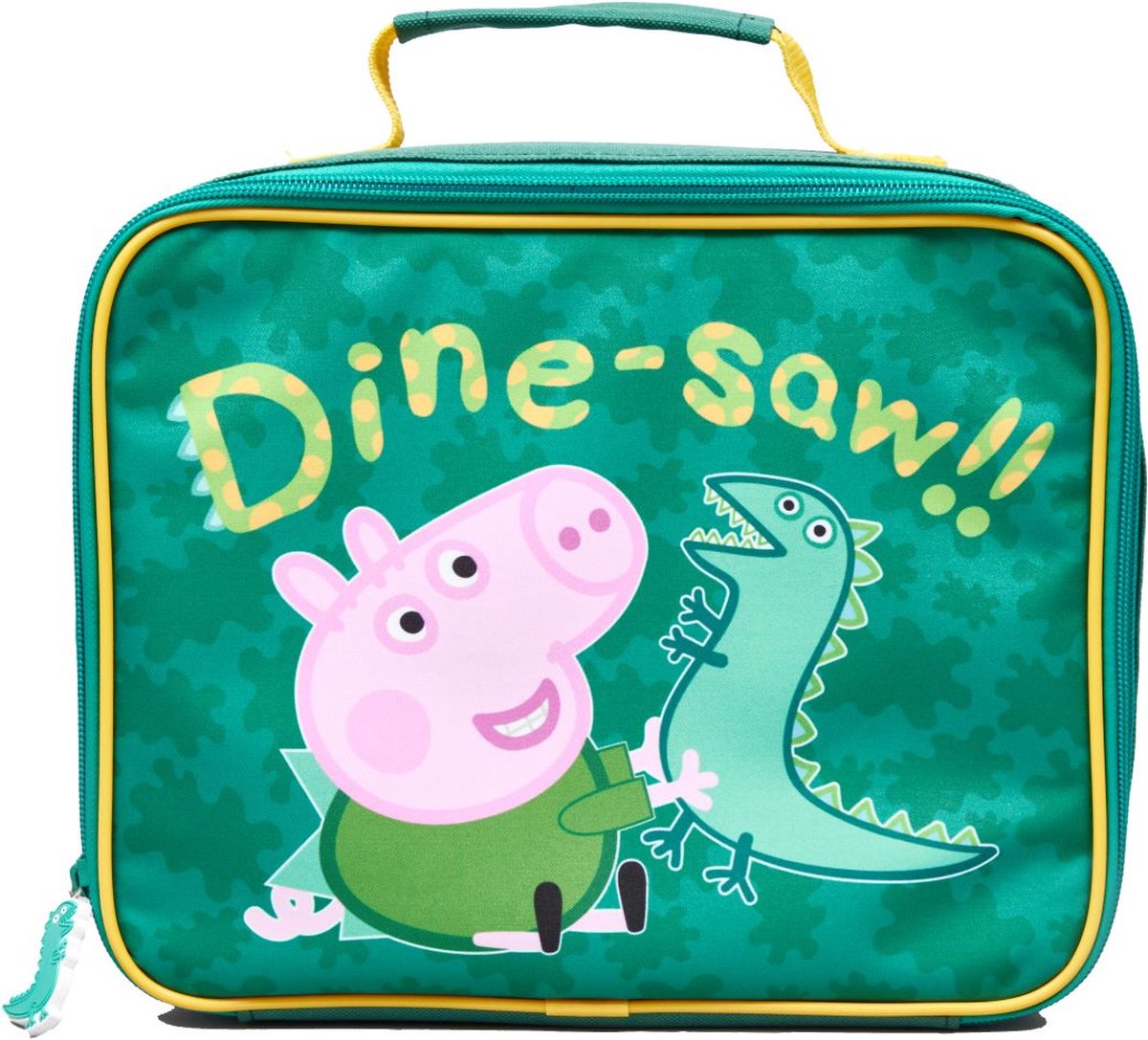 Peppa Pig George Cool Lunch Bag green with dinosaur and dine-saur design