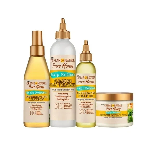 Crème of Nature Pure Honey Scalp Refresh Invigorating Leave-In Conditioner spray bottle