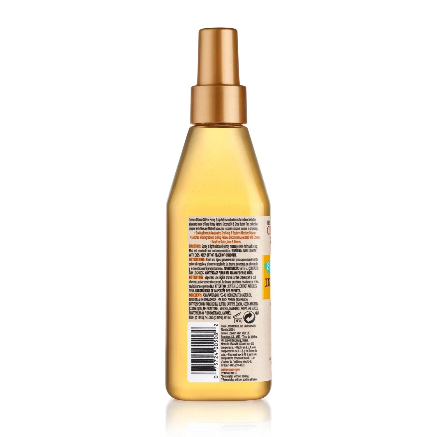 Crème of Nature Pure Honey Scalp Refresh Invigorating Leave-In Conditioner spray bottle