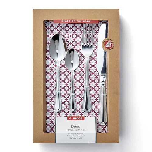Judge Bead 16 piece cutlery set with patterned storage box