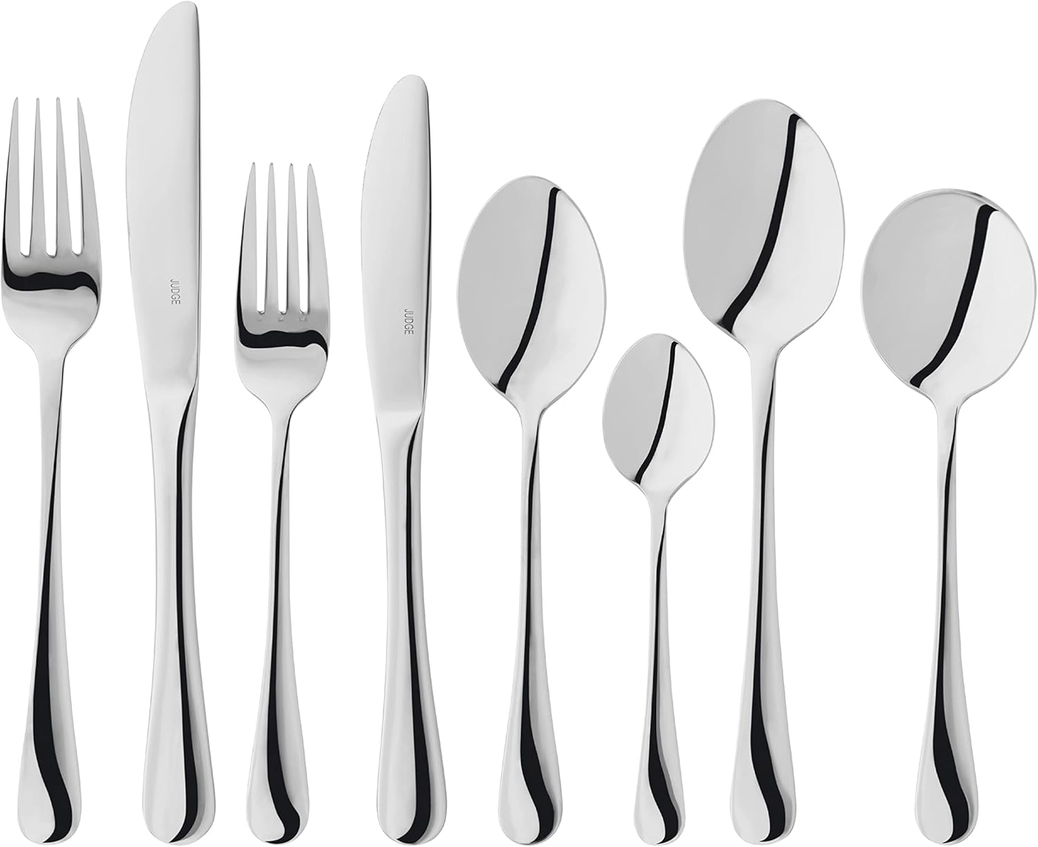 Judge Windsor 18/0 stainless steel 44-piece cutlery set with black handles