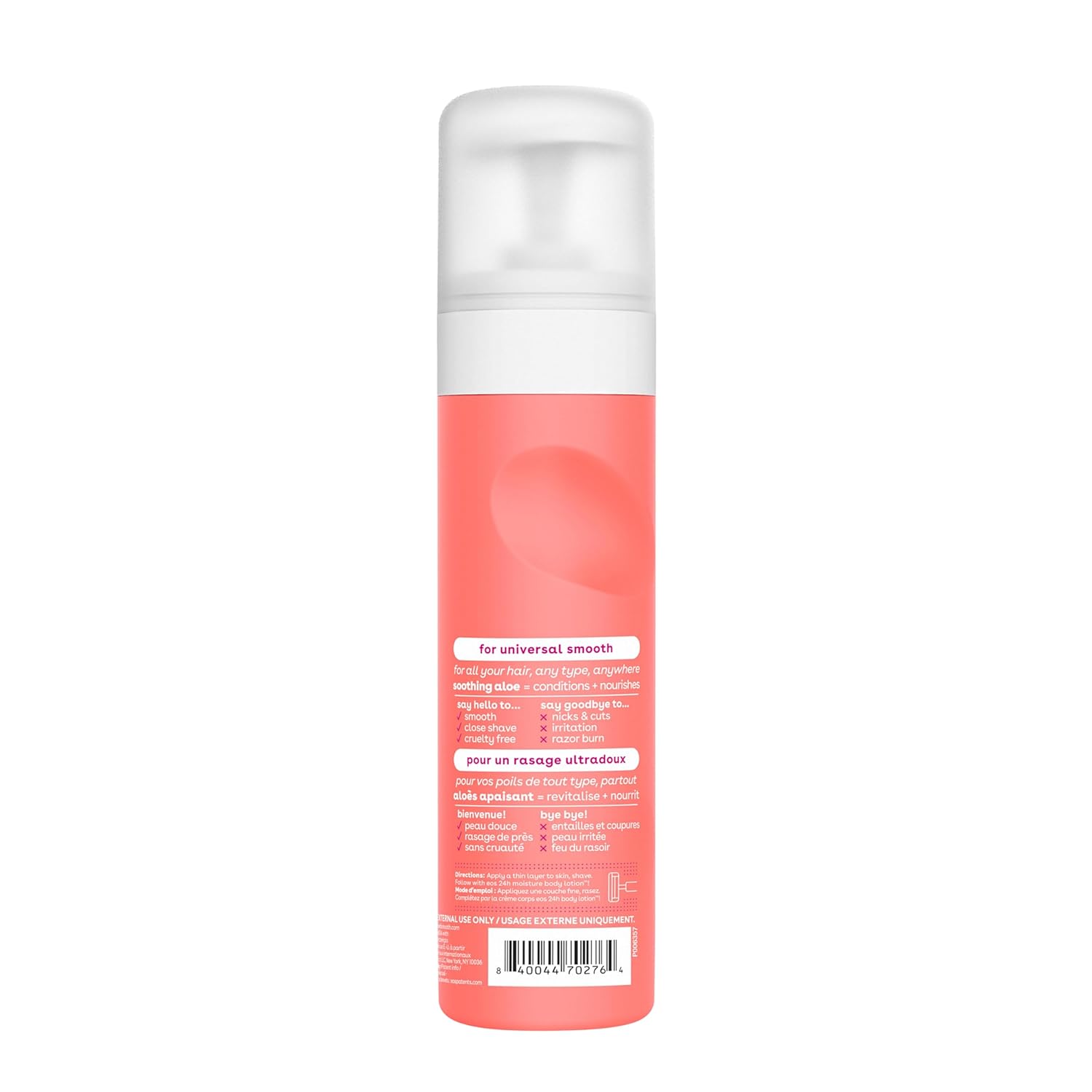 Eos Shea Better pink citrus shave cream 207ml bottle with pump dispenser