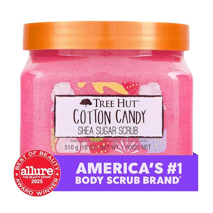 Tree Hut Cotton Candy Shea Sugar Scrub 510g pink exfoliating body scrub
