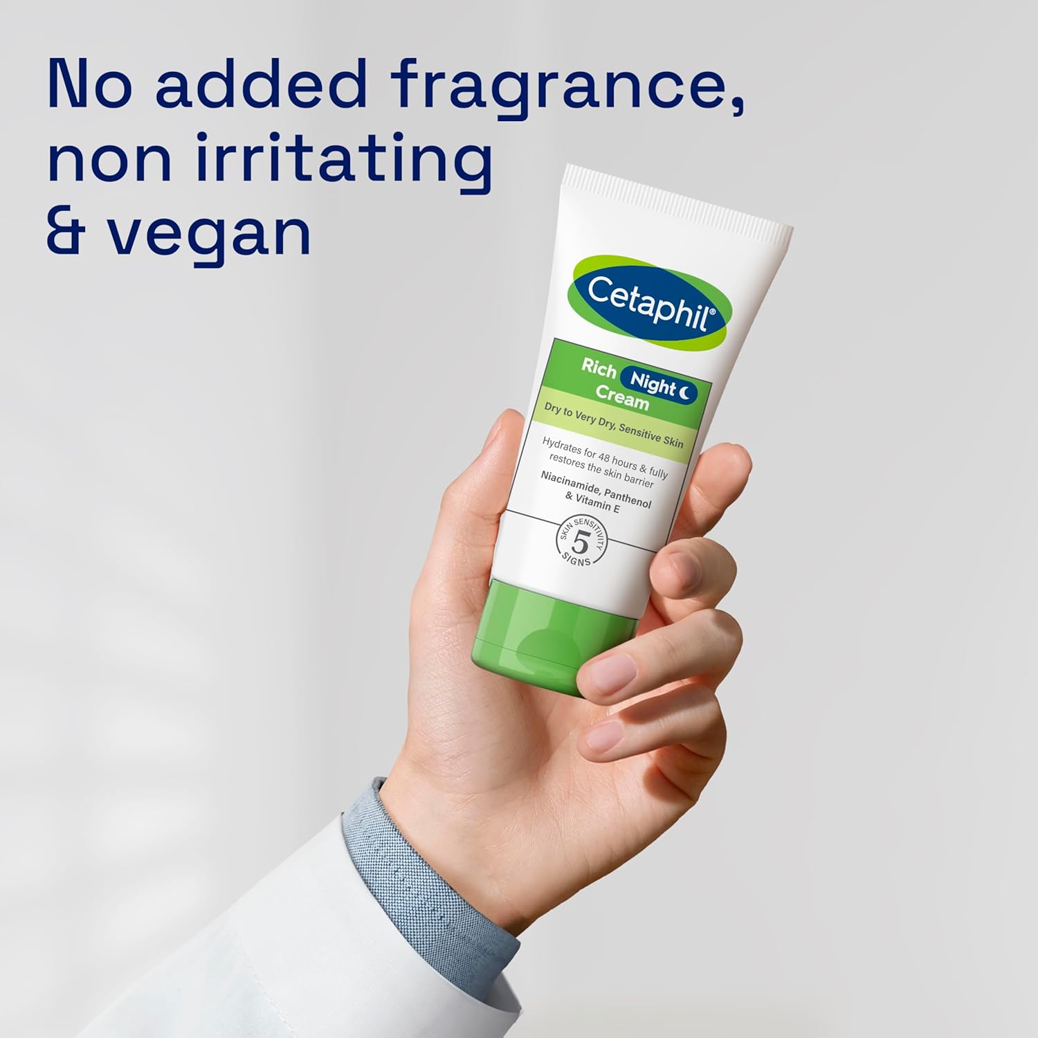 Cetaphil Rich Night Cream 48g tube for dry sensitive skin