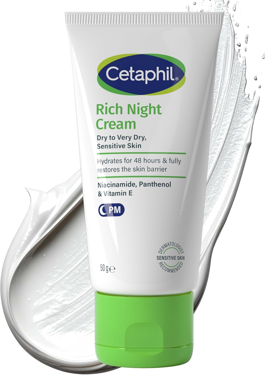 Cetaphil Rich Night Cream 50g for dry sensitive skin hydration