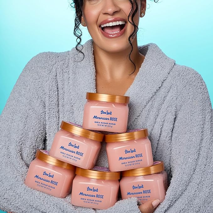 Tree Hut Moroccan Rose Shea Sugar Scrub 510g jar with gold lid