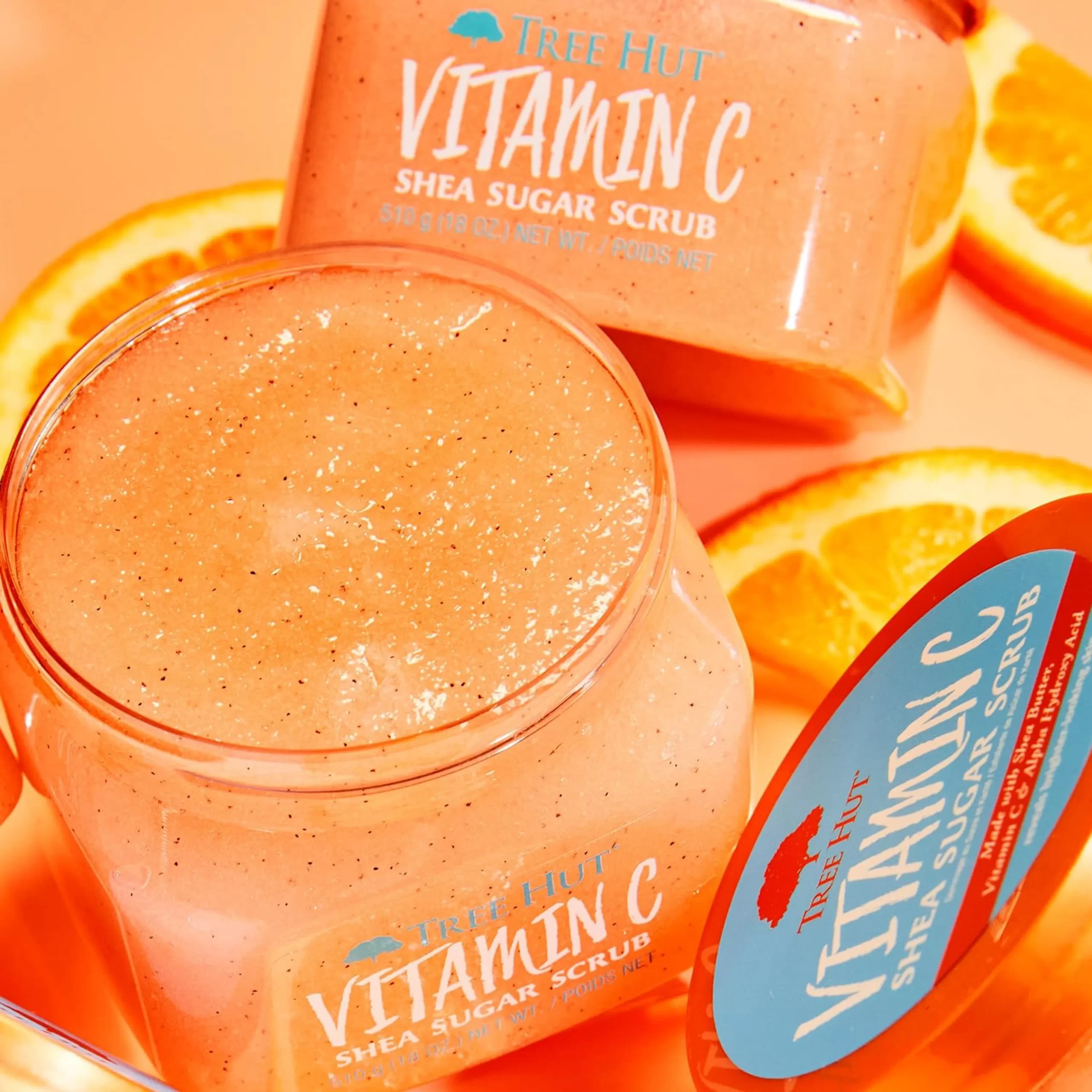 Tree Hut Vitamin C Shea Sugar Scrub, orange, 18 oz exfoliating body scrub