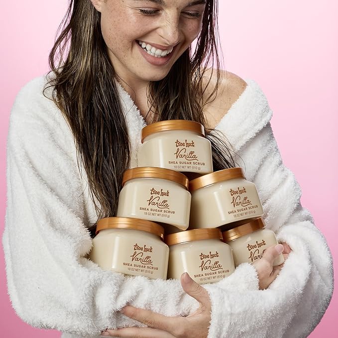 Tree Hut Vanilla Shea Sugar Scrub 510g jars with copper lids