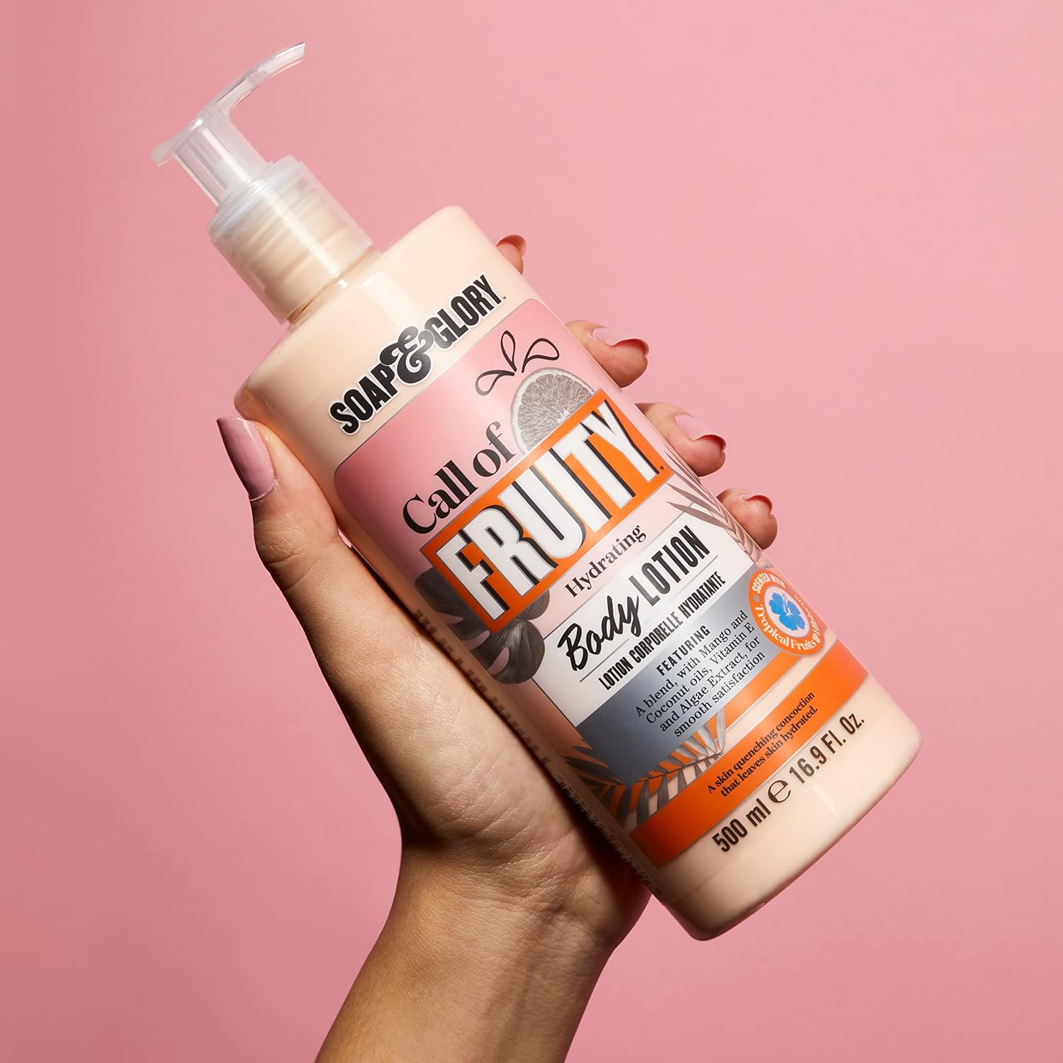 Soap & Glory Call of Fruity hydrating body lotion 500ml pump bottle