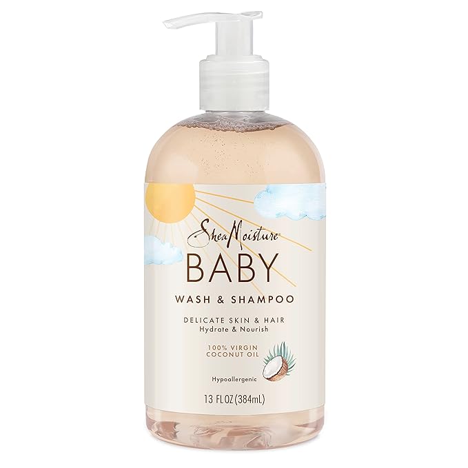 SheaMoisture 100% Virgin Coconut Oil Baby Wash & Shampoo 384ml pump bottle