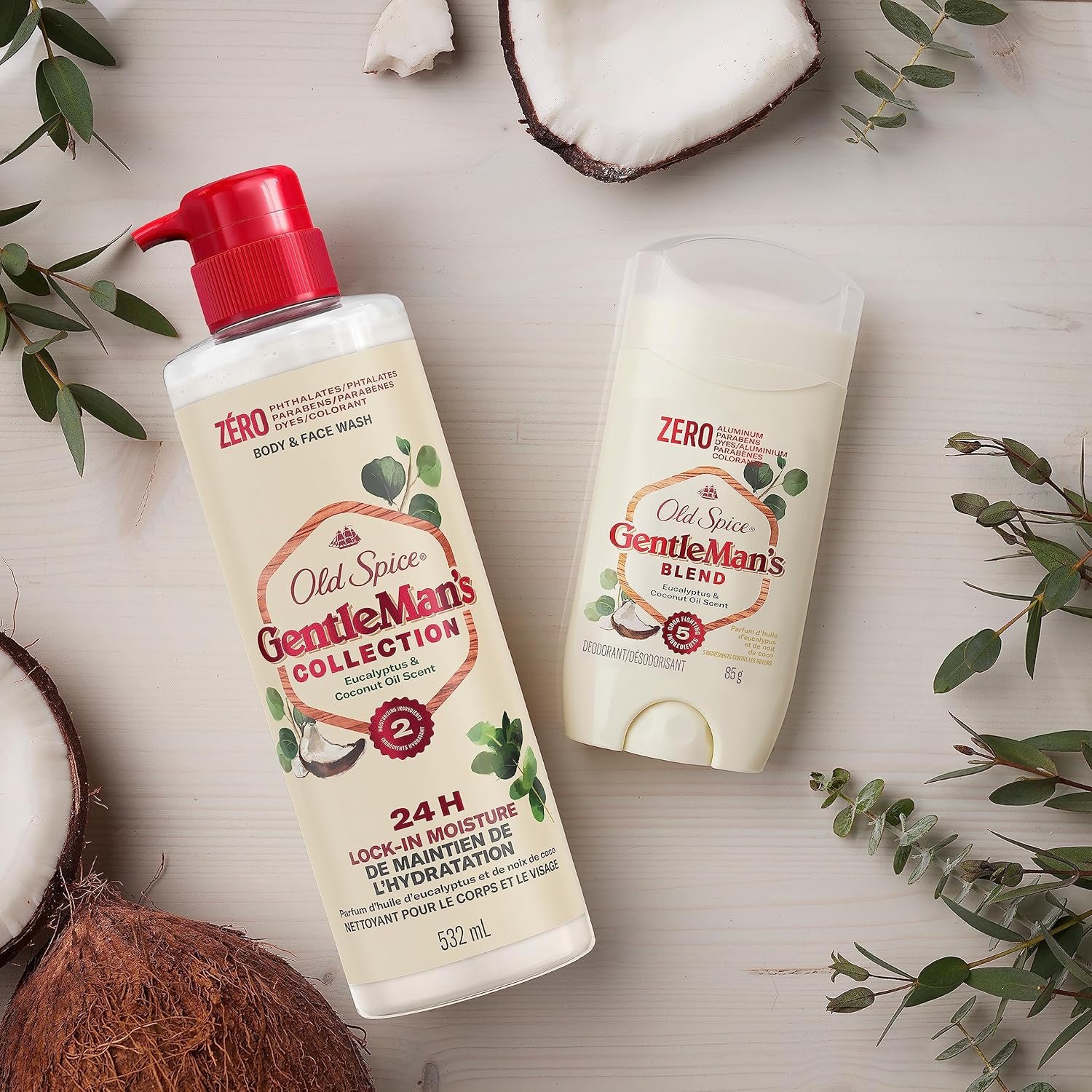 Old Spice GentleMan's Blend body wash eucalyptus coconut oil 85g stick