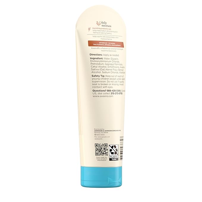 Aveeno Baby Daily Moisture Lotion Fragrance Free 8 oz bottle with blue cap