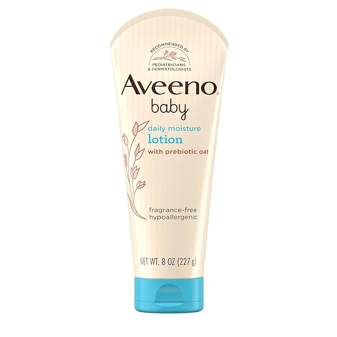 Aveeno Baby Daily Moisture Lotion fragrance-free 8 oz tube with prebiotic oat