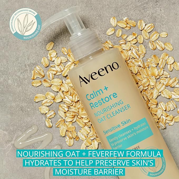 Aveeno Calm + Restore Nourishing Oat Cleanser 232ml pump bottle