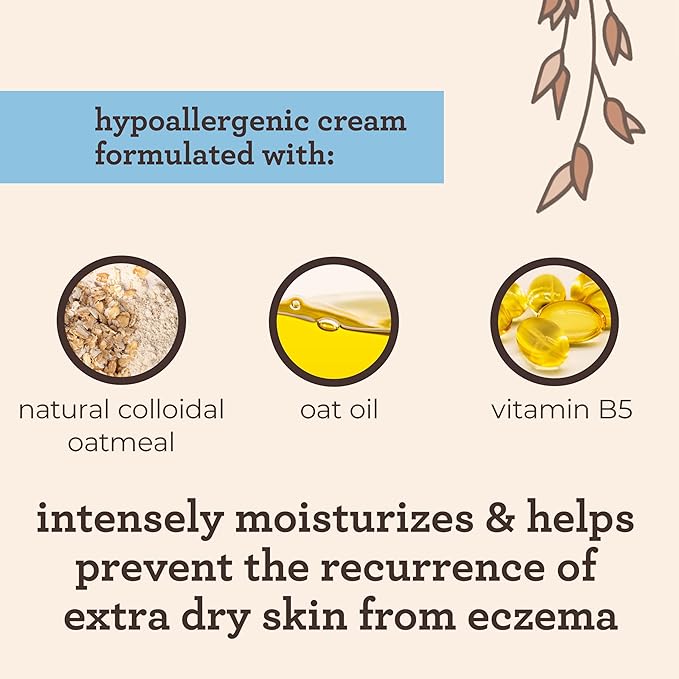 Aveeno Baby Eczema Therapy Moisturising Cream 206g jar with ingredients