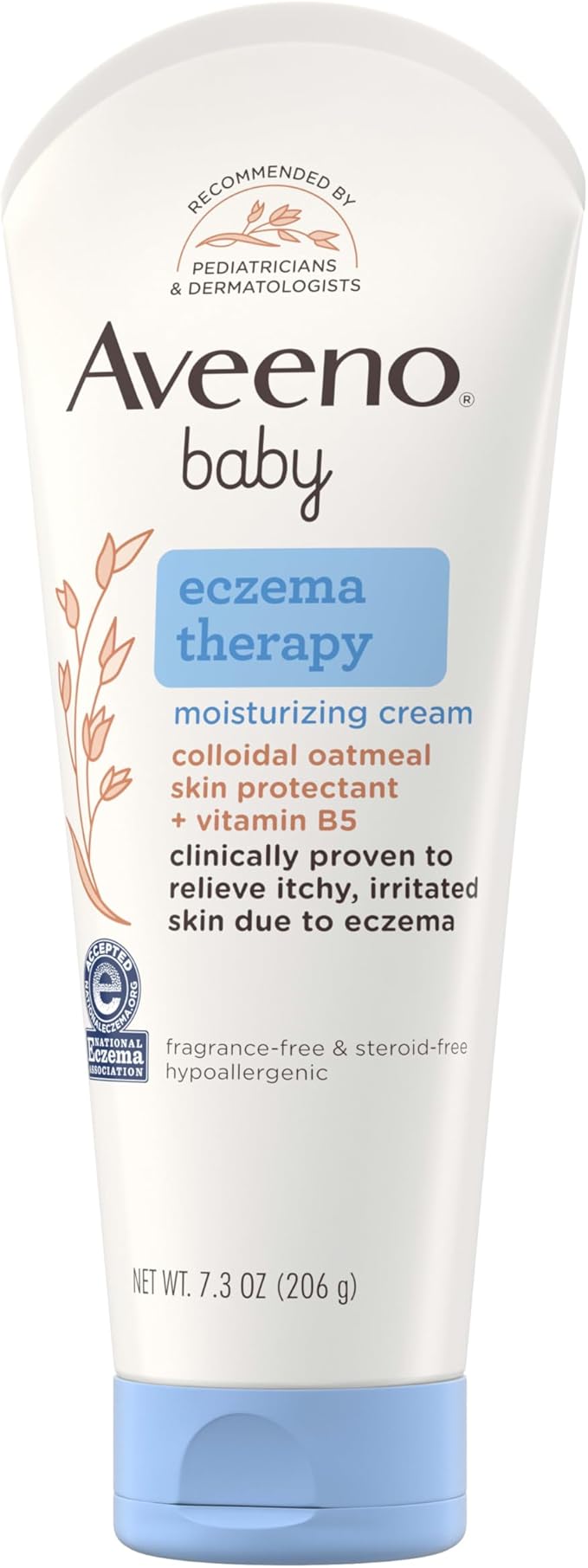 Aveeno Baby Eczema Therapy Moisturising Cream 206g tube with blue cap