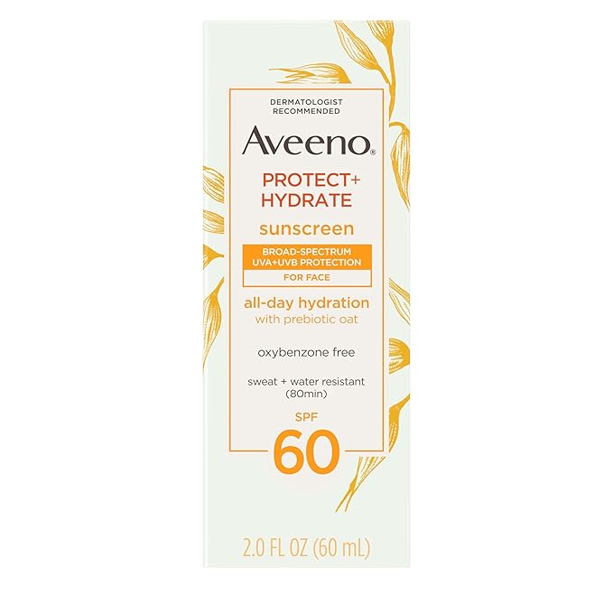 Aveeno Protect + Hydrate Sunscreen SPF 60 facial sunscreen 60ml bottle