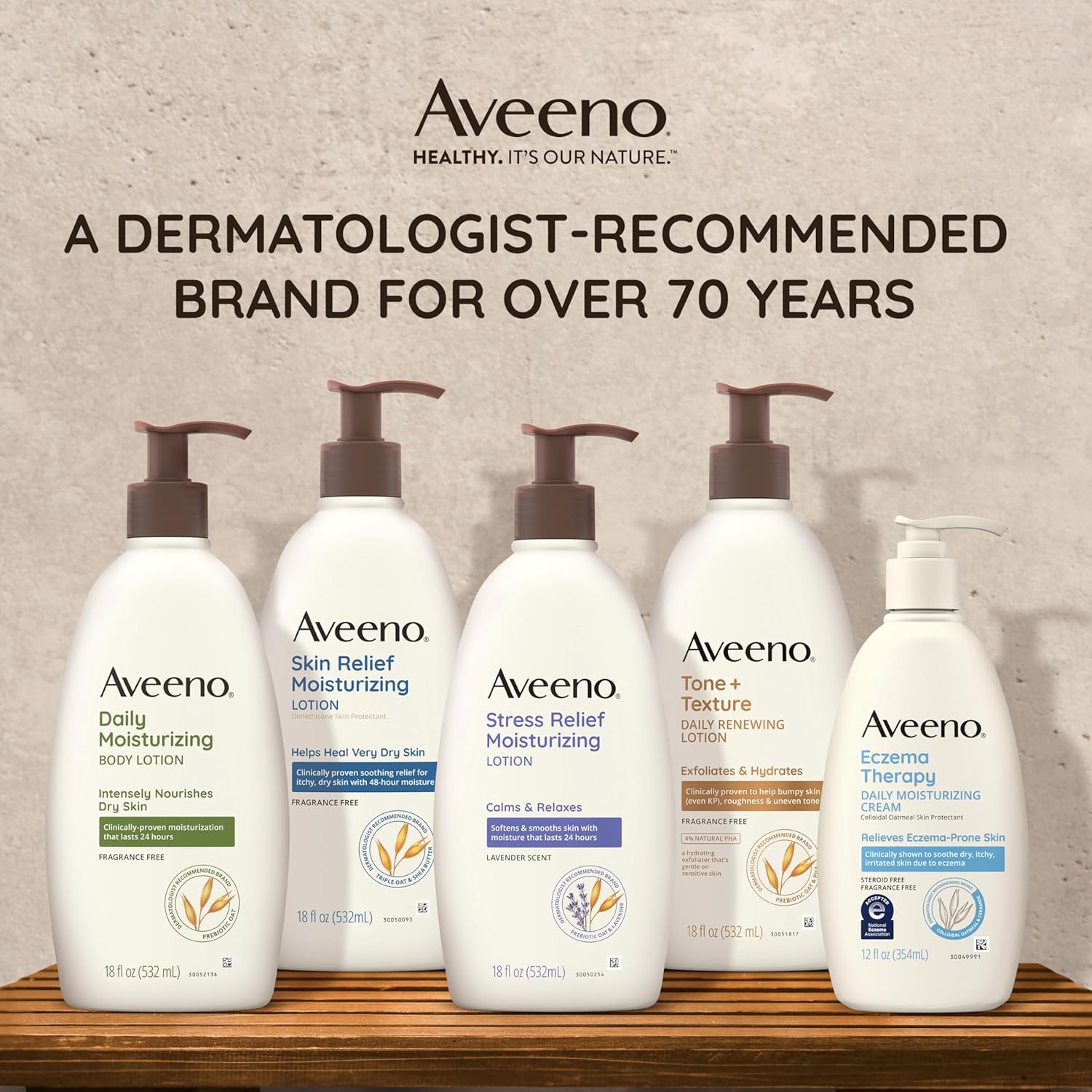 Aveeno Stress Relief Moisturizing Lotion 975ml with lavender scent pump bottle