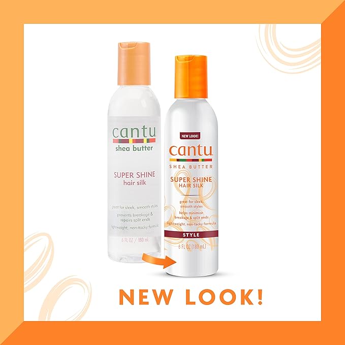 Cantu Shea Butter Super Shine Hair Silk 180ml bottle with orange cap