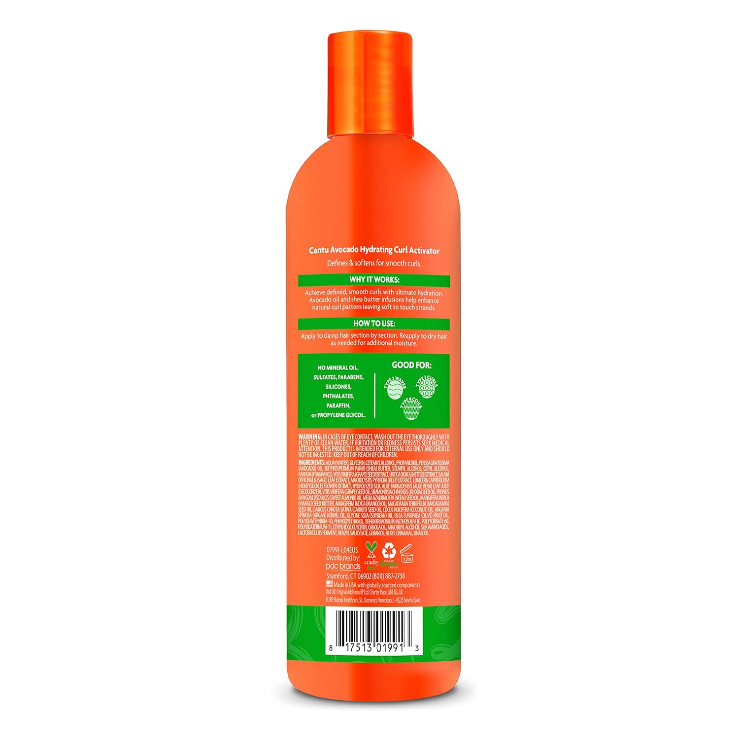 Cantu Avocado Hydrating Curl Activator Cream 400ml orange bottle