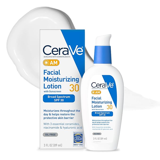 CeraVe AM Facial Moisturising Lotion SPF 30, 60ml pump bottle with box