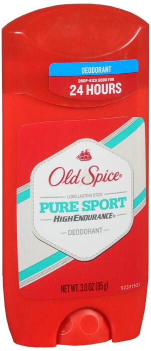 Old Spice High Endurance Pure Sport deodorant stick 3 ounce red