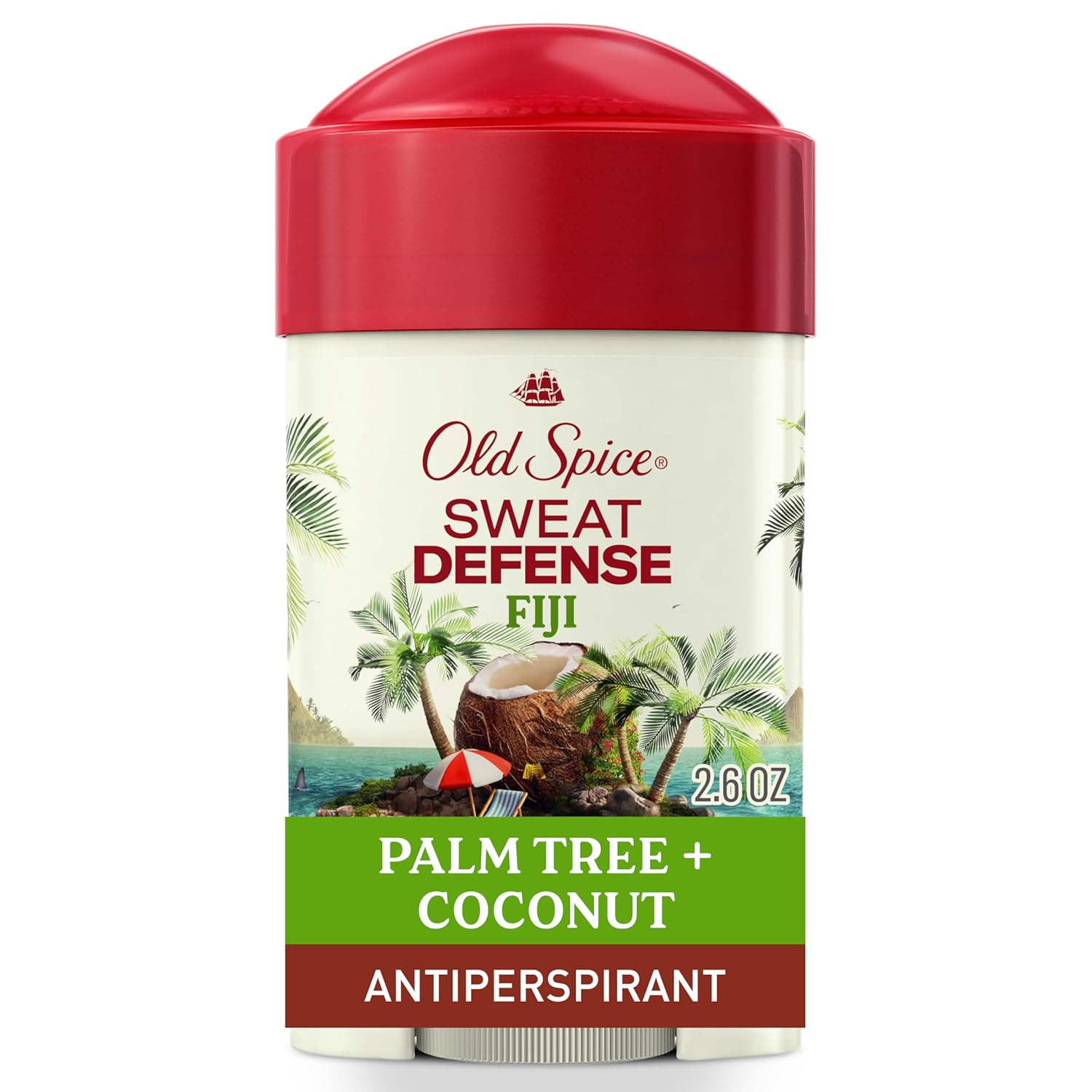 Old Spice Sweat Defense Fiji antiperspirant deodorant 2.6 oz red stick