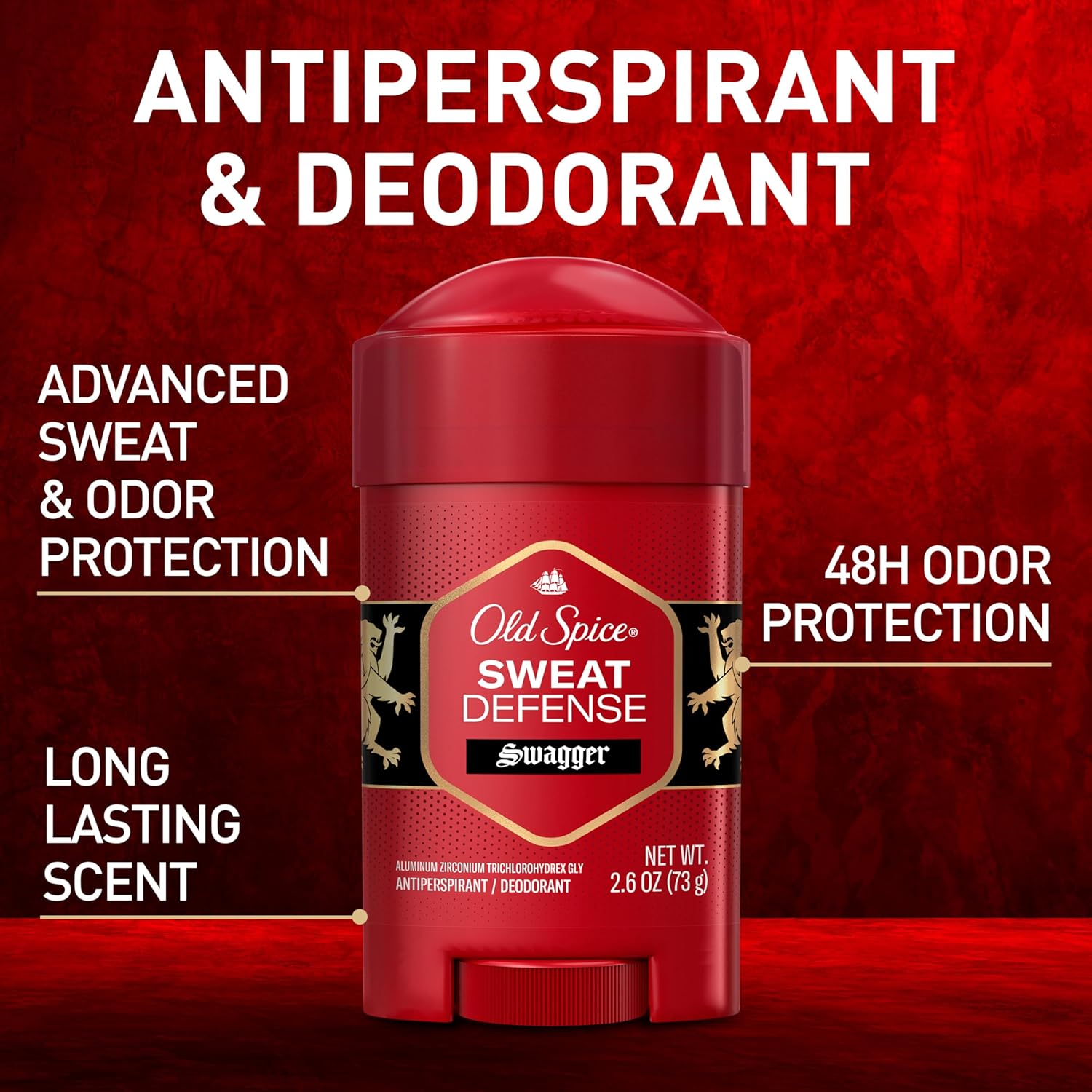 Old Spice Sweat Defense red antiperspirant and deodorant stick 73ml