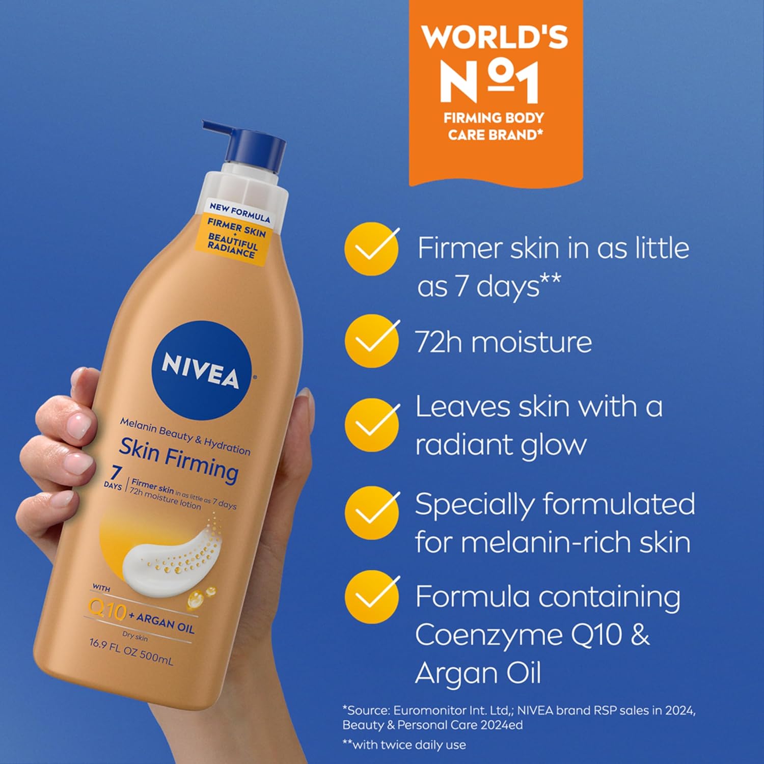 NIVEA Skin Firming Melanin Beauty & Hydration Body Lotion 500ml pump bottle