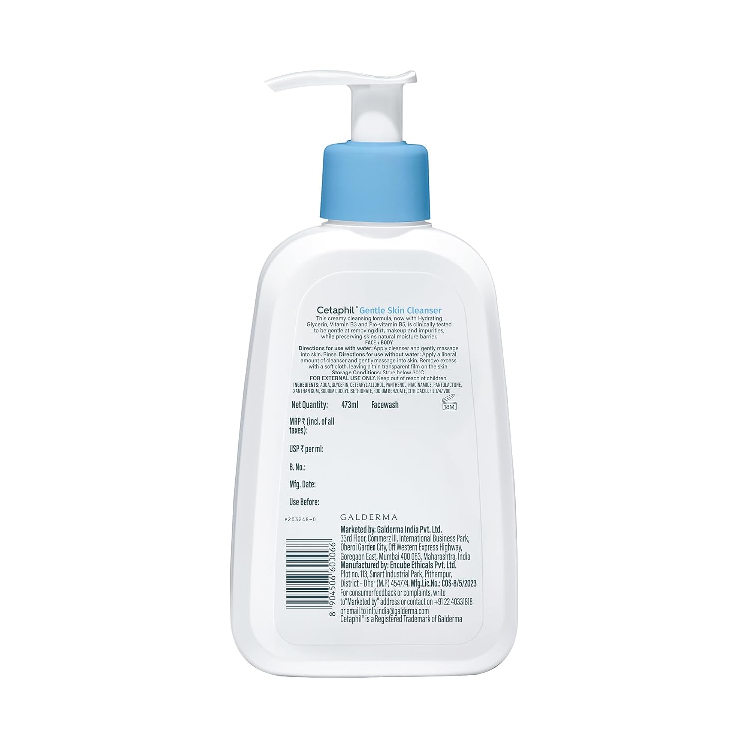 Cetaphil Gentle Skin Cleanser 236ml pump bottle for sensitive skin