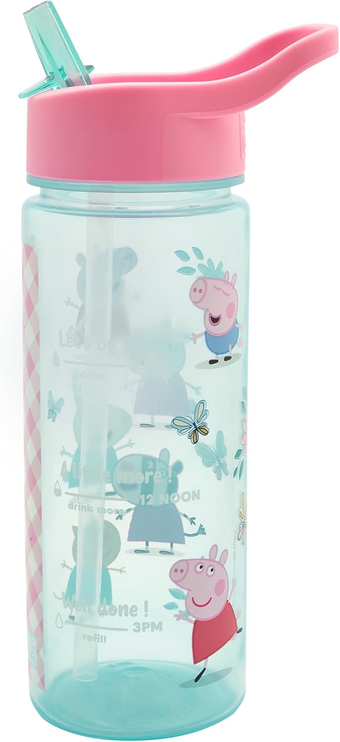 Peppa Pig Polar Gear 500ml water bottle pink and turquoise with stickers