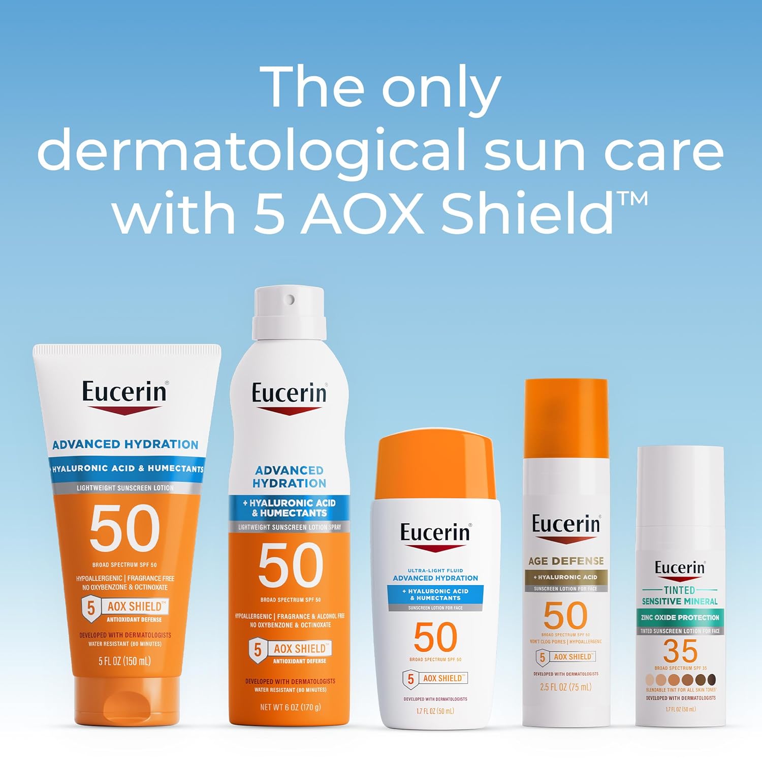 Eucerin Sun Advanced Hydration face lotion SPF 50, 1.7 fl oz bottle