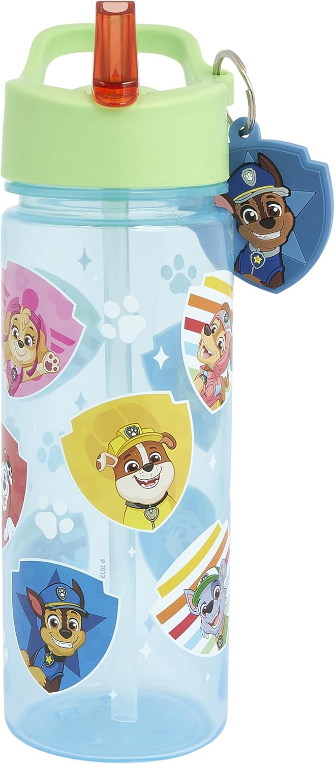 Polar Gear Paw Patrol kids water bottle 500ml with lime green cap and character prints