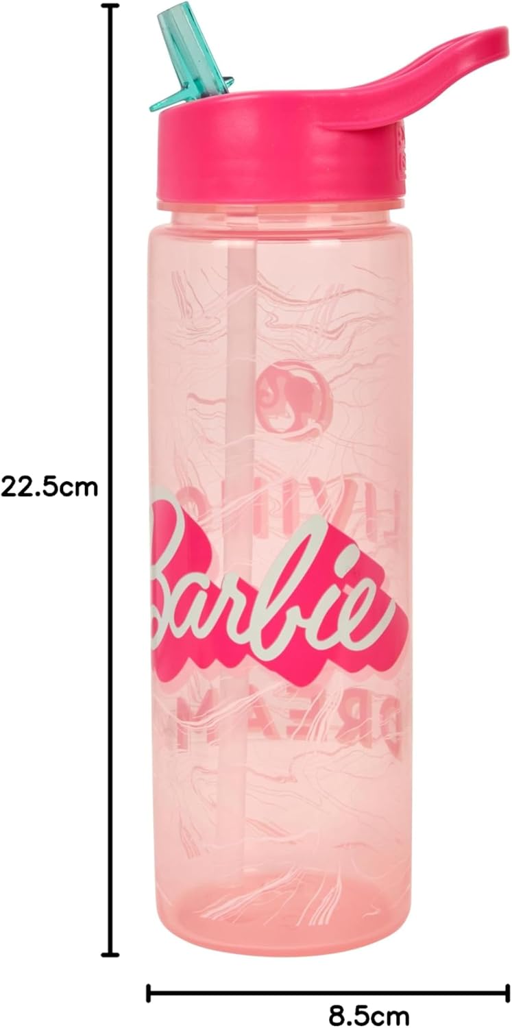 Polar Gear Barbie Dream 600ml pink water bottle with turquoise flip-top lid